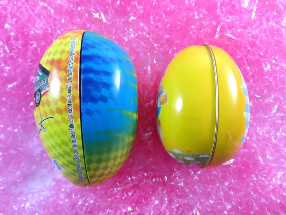 Empty Tin Easter Eggs NASCAR Bobby Labonte and Funny Bunny Rabbit Spring Décor