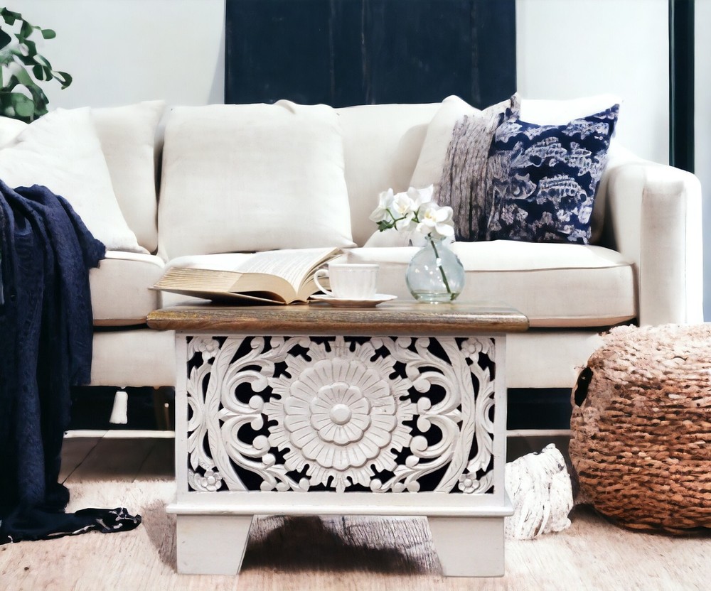 Hand-crafted Solid Wood Small Storage Trunk/Nightstand/Accent Table