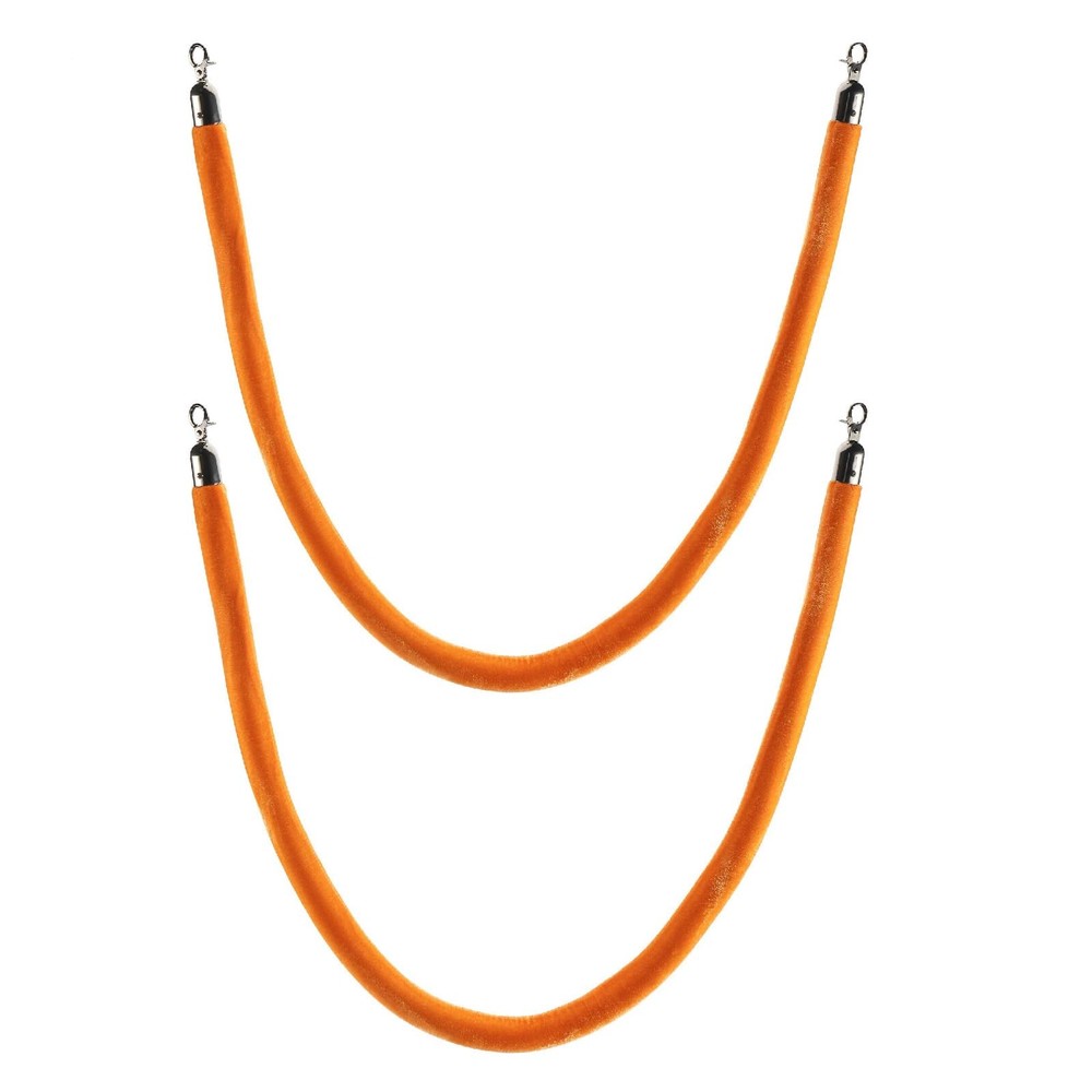 2Pack 5Ft Velvet Rope with Hooks Crowd Control Stanchion Post Queue Line Barrier