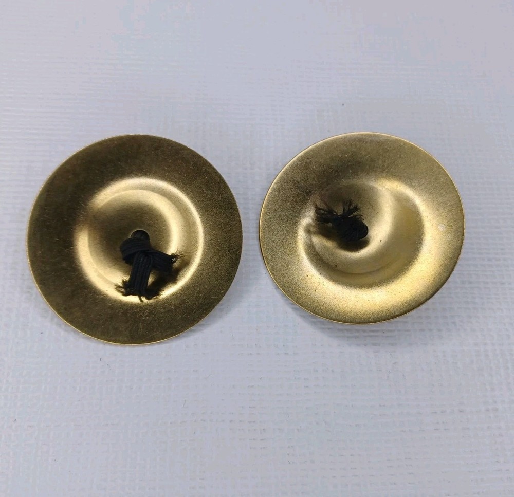 Brass Finger Cymbals 2.25" 1 Pair With Elastic