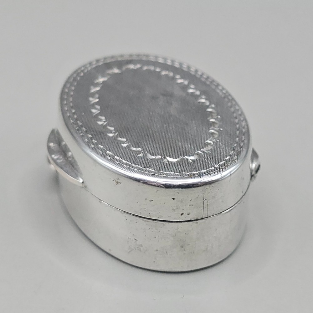 Antique Continental 800 Silver Pill Box Snuff Box
