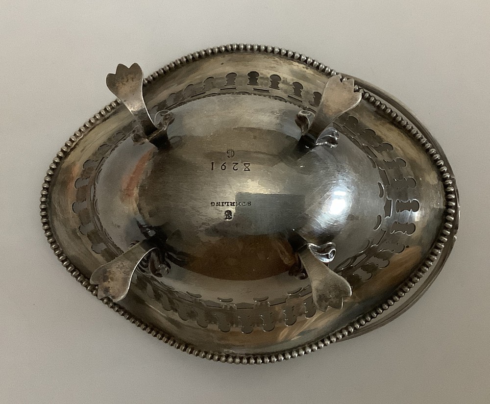 Vintage Solid Sterling Silver 925 Used Small Basket 55d