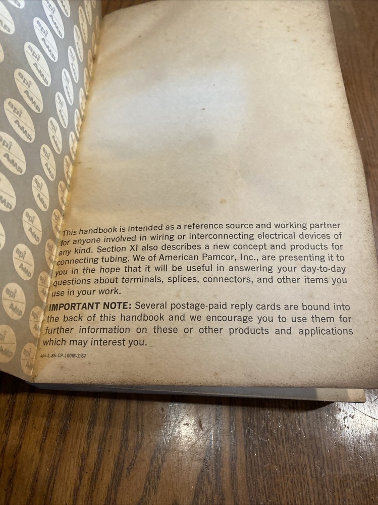 API AMP TERMINAL CONNECTOR HANDBOOK TERMINATING PROGRAMMING ELECTRONIC CIRCUITRY