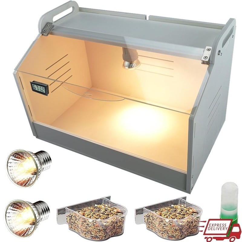 110V 50W Heat Lamp Brooder Box Temperature Control W/ Humidity Display New