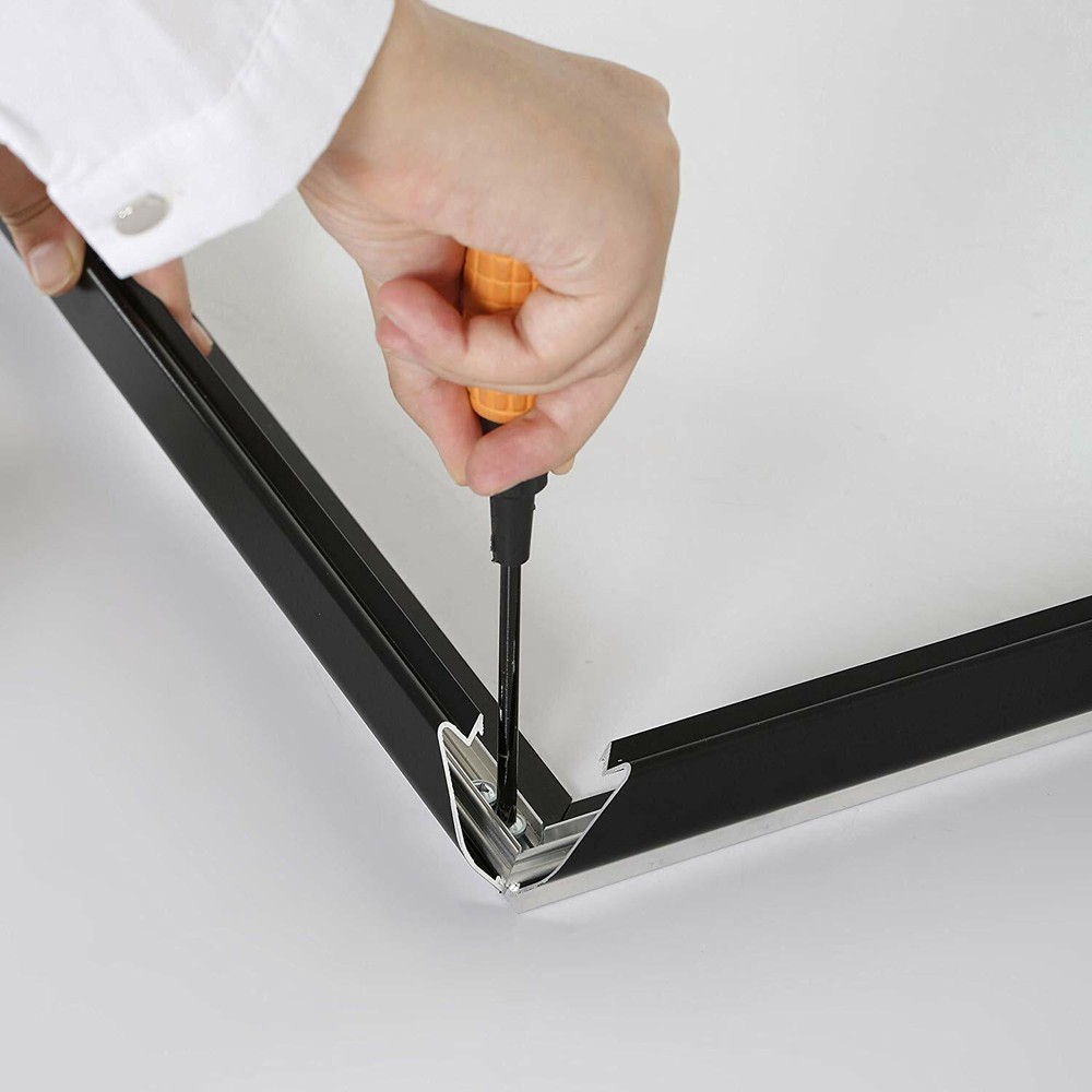 Portable Snap Poster Frame 1.25" Aluminum Front Loading Wall Mount 30x40 Black