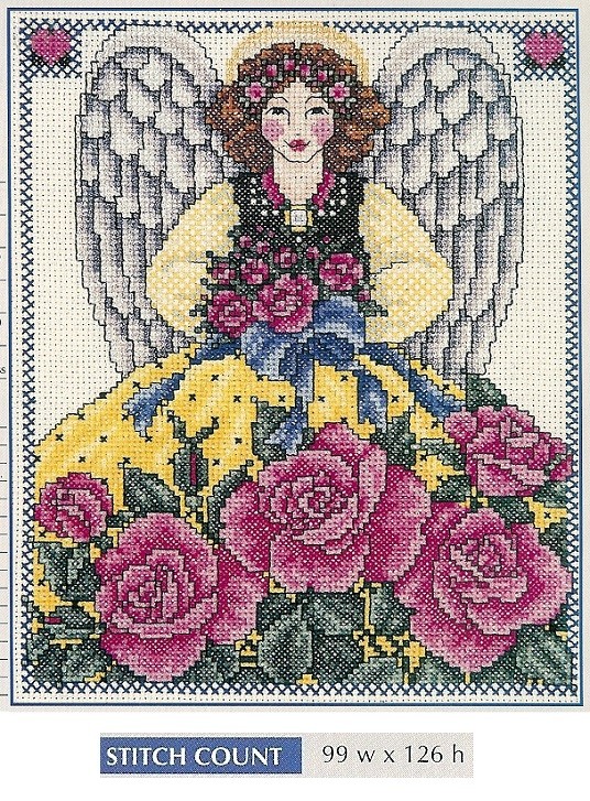 ROSE  ANGEL   -  CROSS  STITCH PATTERN ONLY   HM  QYY