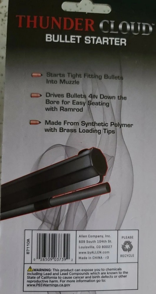 Bullet Starter for Muzzle loader Hunting Allen Thunder Cloud 87110A (T7)