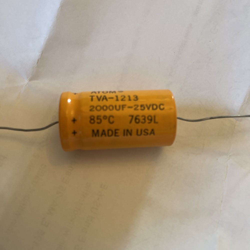 SPRAGUE ATOM TVA-1312 2000UF-25VDC CAPACITOR