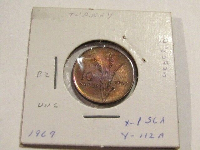 Turkey 1969 10 Kurus Bronze Coin