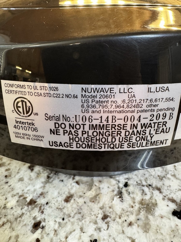 NuWave Pro PLUS Infrared Oven 20601 Replacement Motor Power Head