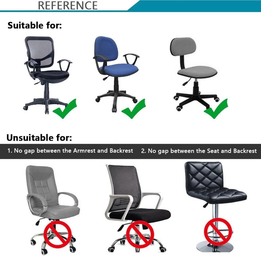 Melaluxe Computer Office Chair Seat Cover + Backrest Cover, Black