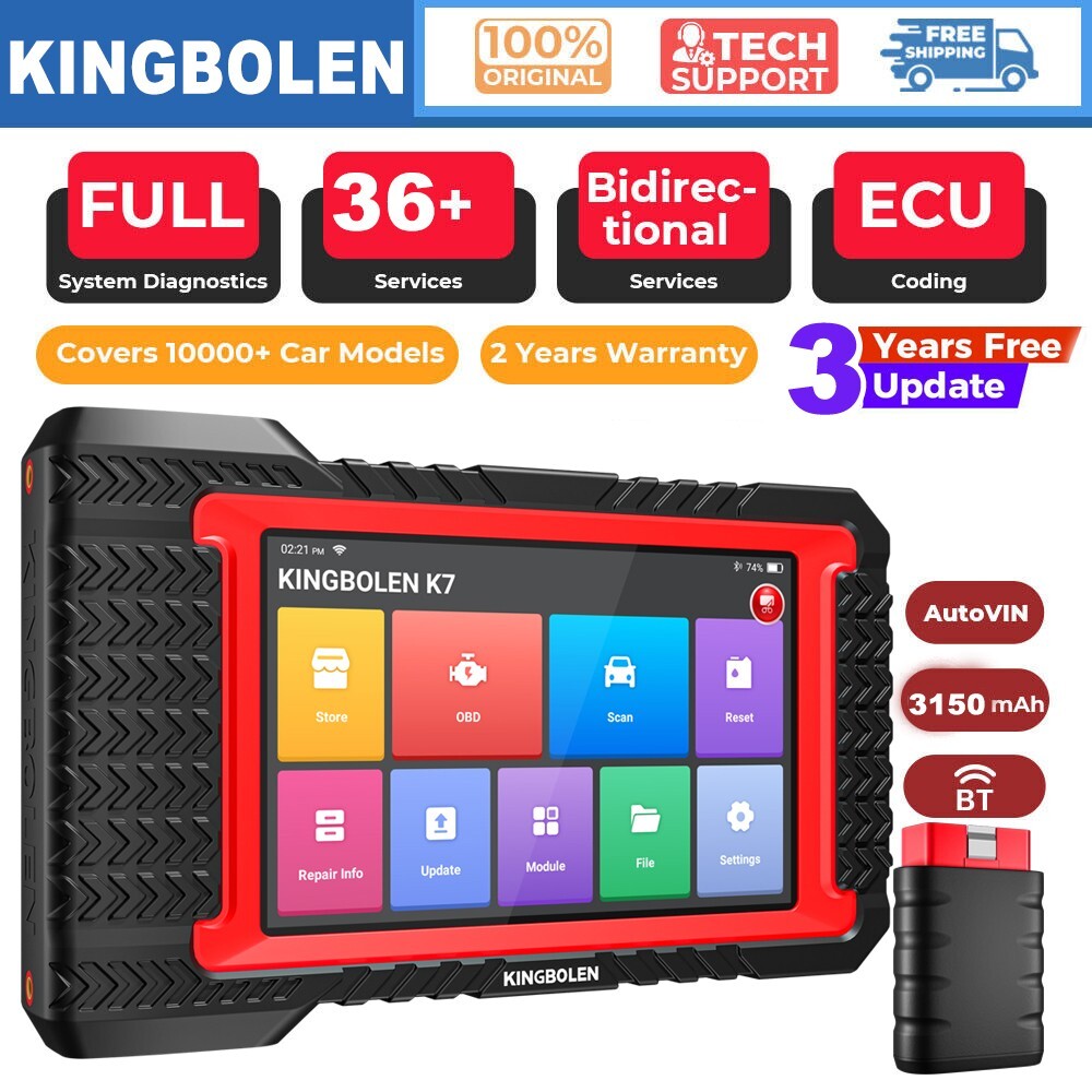 KINGBOLEN K7 Car OBD2 Scanner All System Diagnostic Tool ECU Coding IMMO Reader