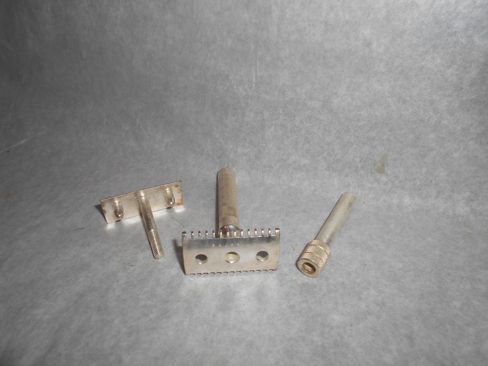 Gillette 1919 Old Type Razor Three Piece Silver 96