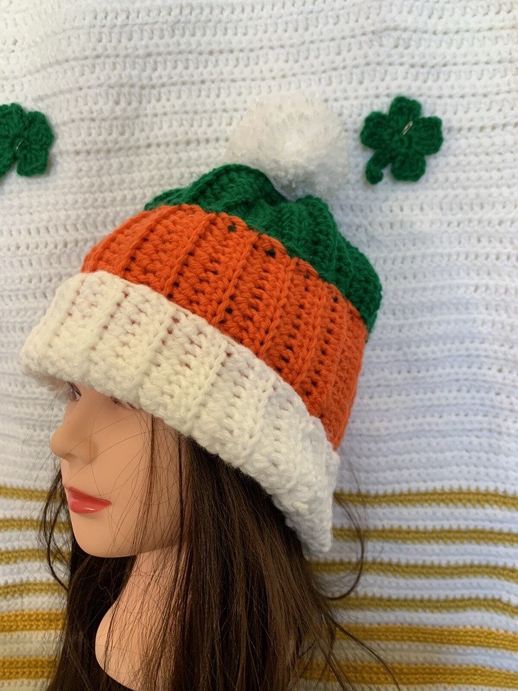 Handmade St. Patrick day beanie crochet