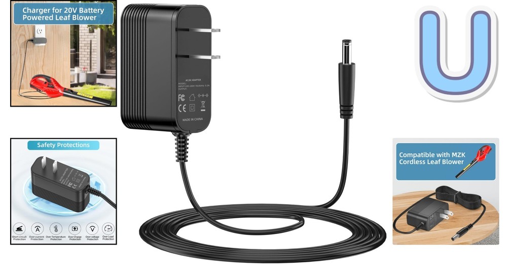 Versatile 20V Charger for MZK Leaf Blowers - Safe & Powerful Charging Solution