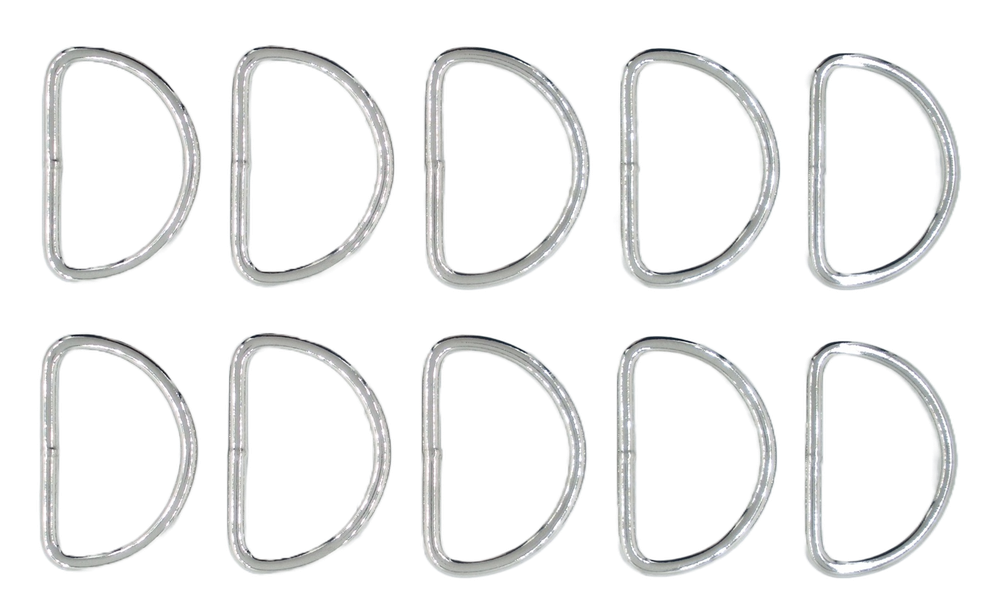 1.5" D Rings-Nickel Plate-Welded for 1.5 webbing Various Quantities