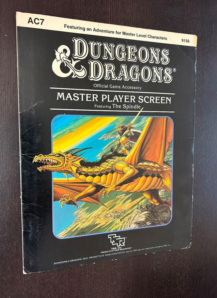 DUNGEONS & DRAGONS Master Player Screen (Spindle 9156) -- TSR 1985