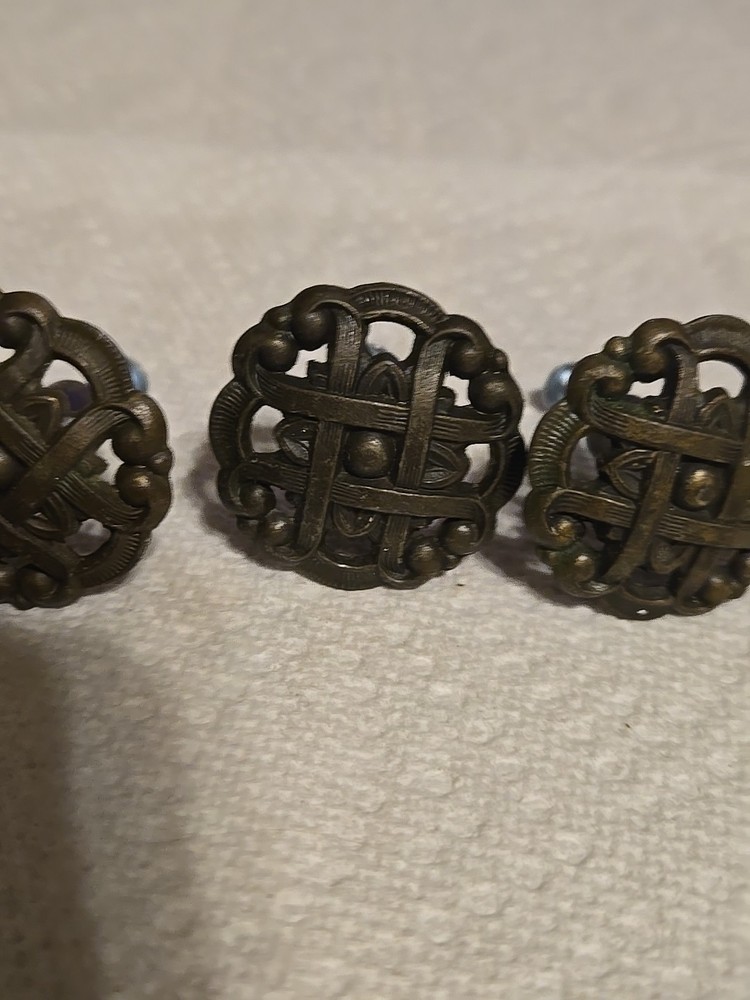 Vintage Round Brass Celtic Door Pulls