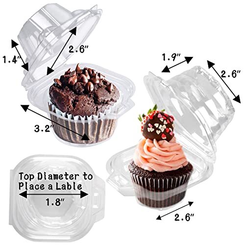 50 Pack Individual Cupcake Containers Plastic Cupcake Boxes Cupcake Holders Stac