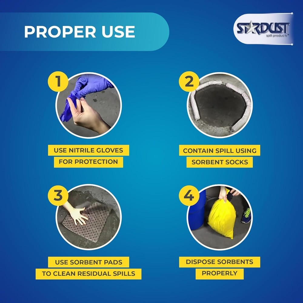 Stardust Quick Response Universal Spill Kit 2-Pack. Each Pack Includes: Yellow D