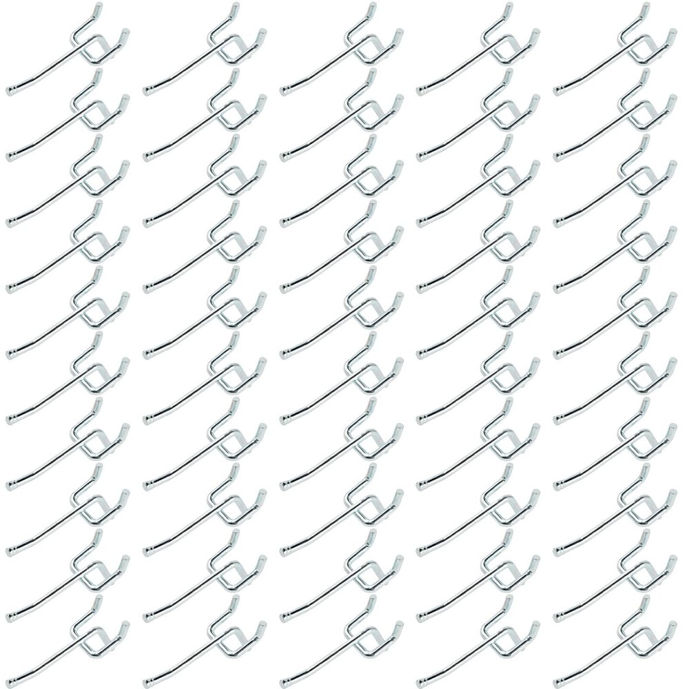 Pegboard Hooks Large Diameter 50-Pack 2 Inch L Shape Small Galvanized Heavy D...