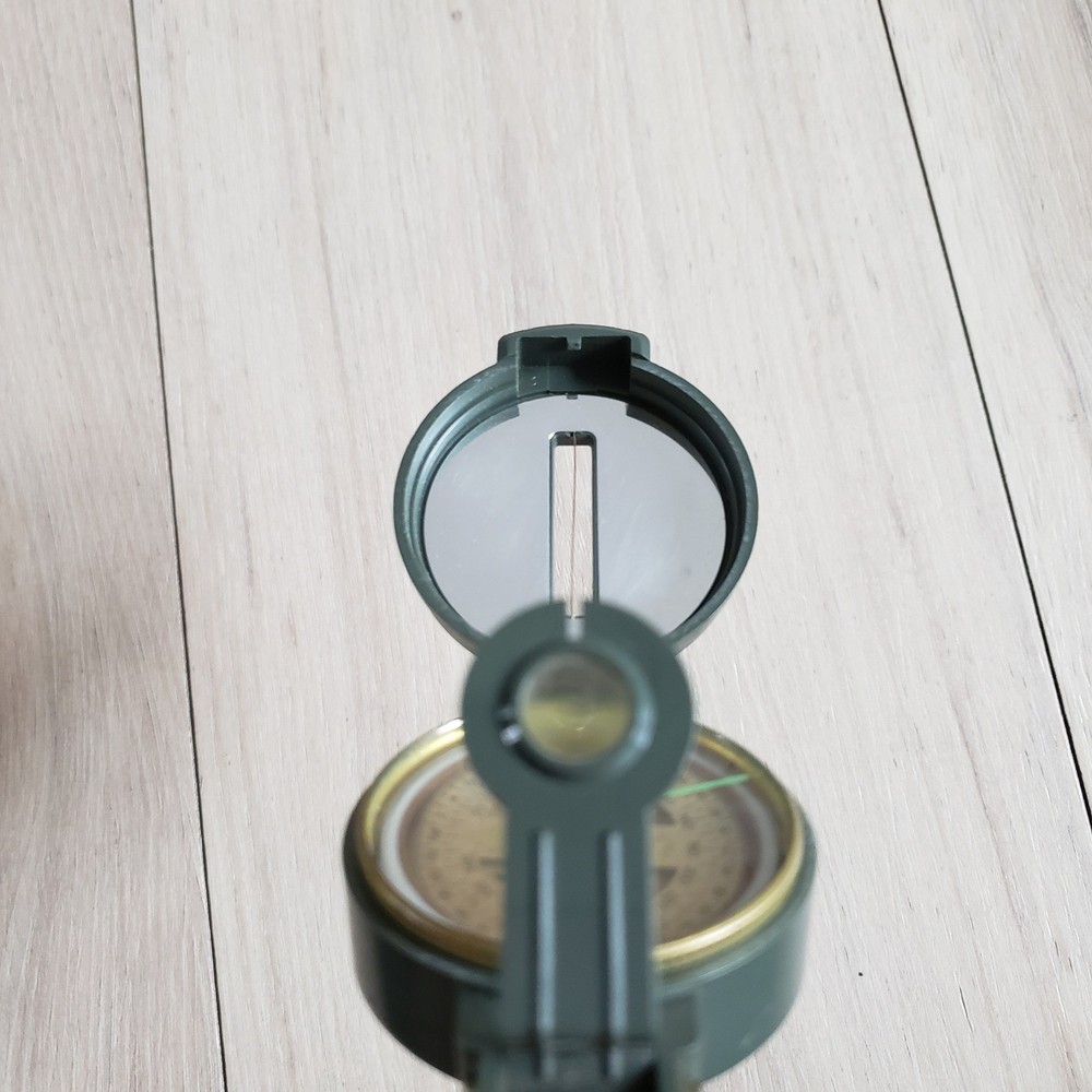 Lensatic Engineer Compass Small Green Vintage Japan Navigation Tool