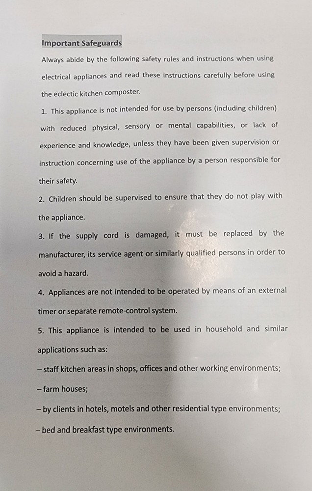 Electric Kitchen Composter 420W - Used Once