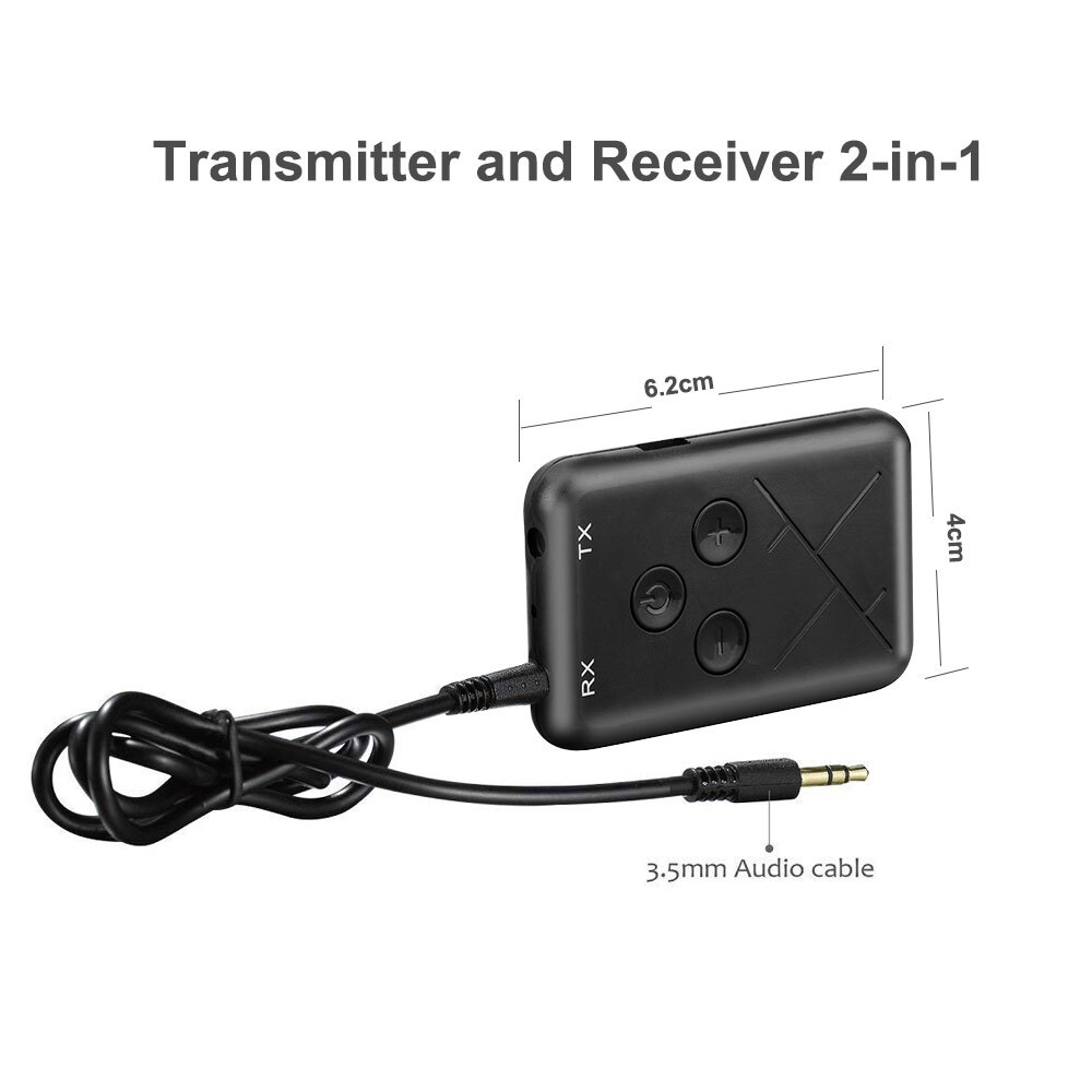 2 in 1 Bluetooth 5.0 Transmitter Receiver USB Wireless 3.5mm Audio Adapter Car♓