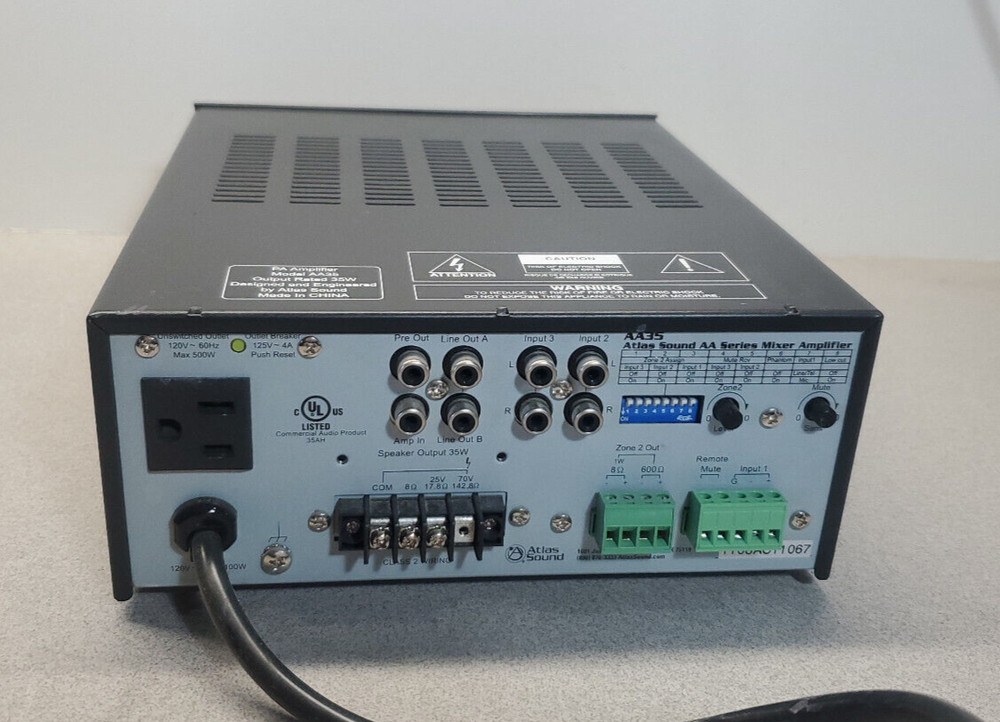 Atlas Sound AA Series AA35 Mixer Amplifier - Missing Knobs