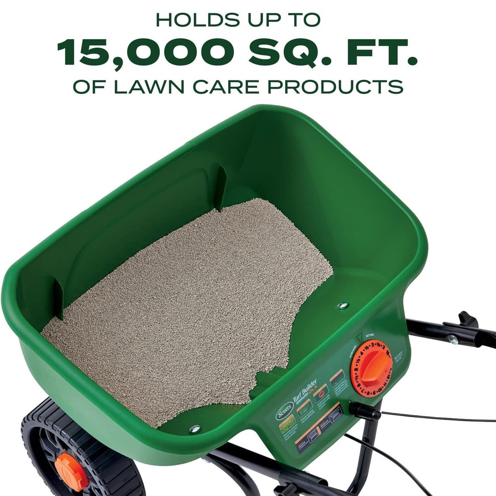 Scotts Turf Builder EdgeGuard DLX Broadcast Spreader for Seed, Fertilizer