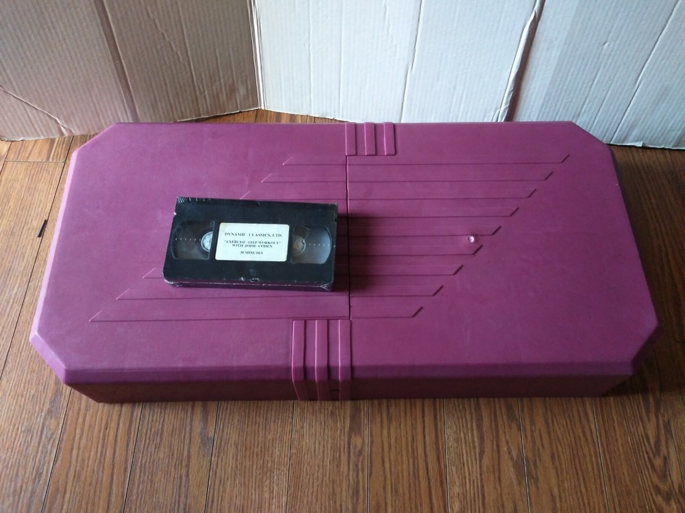 Vintage Aerobic Two-Level Adjustable Exercise Step Platform Set with Video 1992.