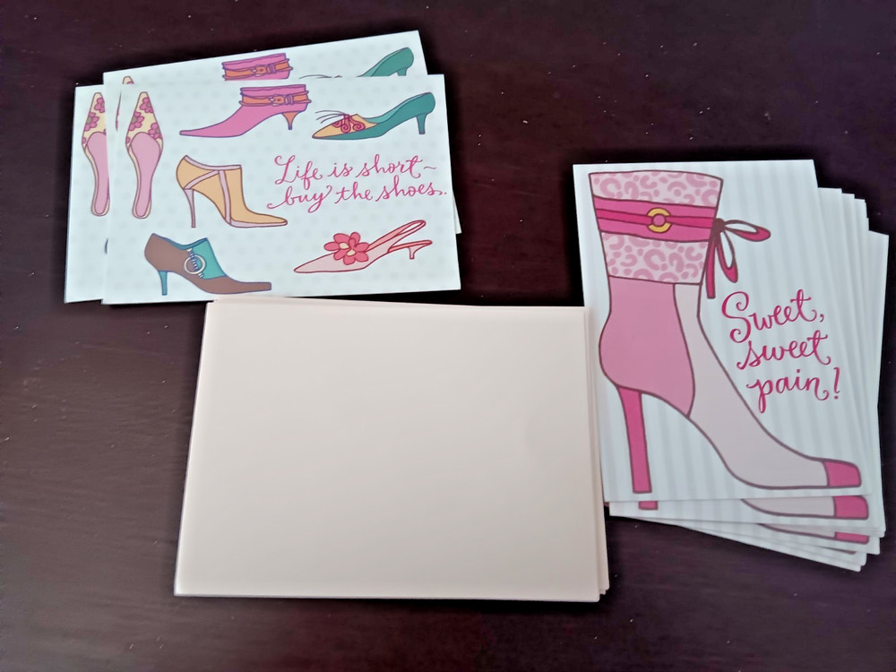 Hallmark Shoebox Pink Ensemble Set 11 Notes Envelopes Stickers & Tin