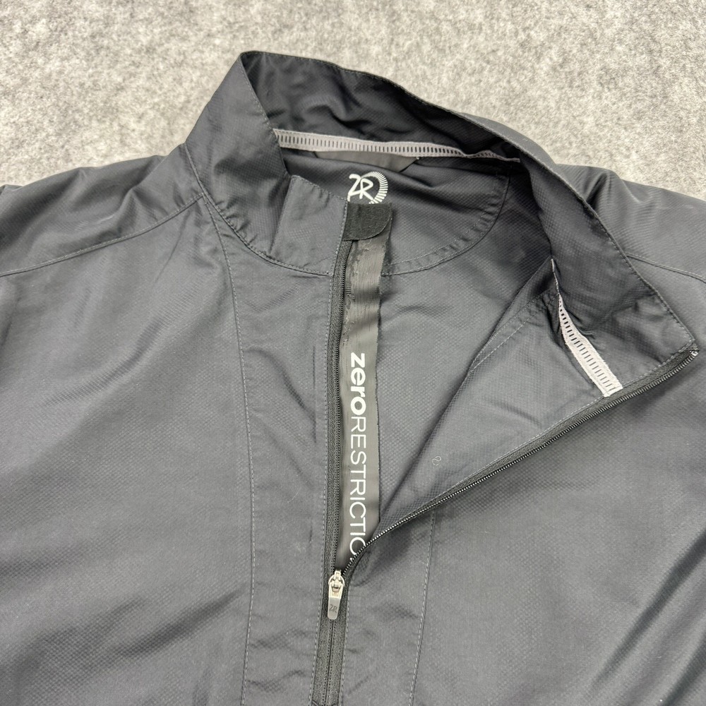 Zero Restriction Mens Jacket Medium Black Golf Tour Series Pullover 1/2 Zip Wind