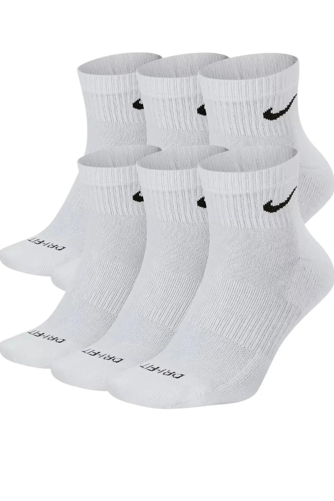 Nike Men's Everyday 6-Pack Ankle Socks White