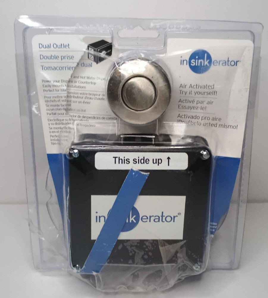 InSinkErator STS-OOSN SinkTop Satin Nickel Button Dual Outlet Switch 2336