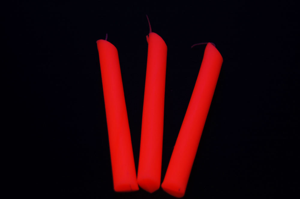 3 Pack ORANGE Blacklight Reactive Drip Candles
