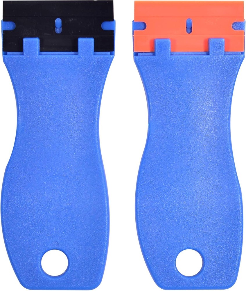 2pcs 1.5” Plastic Razor Scraper with Comfort Handle, Multipurpose Double Edge