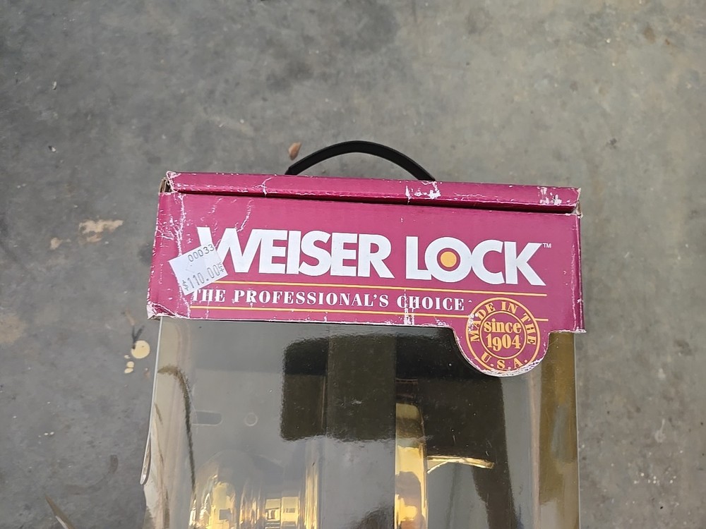 1993 Weiser Lock Elements Series Augusta Entry Handle Set Solid Brass NEW