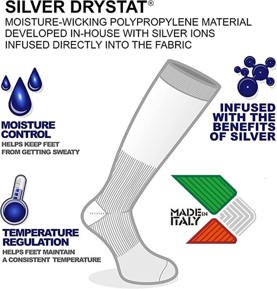 Vitalsox Silver Drystat Graduated Compression Socks (2 Pack), Dark Grey/Dark ...
