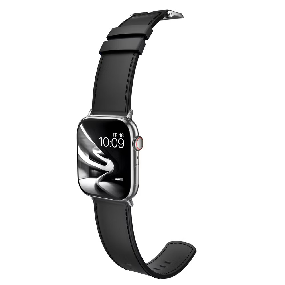 MobyFox Classic Leather Band Genuine Stitching Black