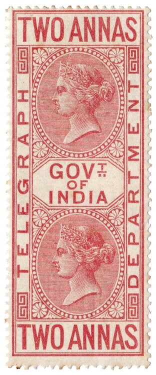 (I.B) India Telegraphs : 2a Plum (1869)