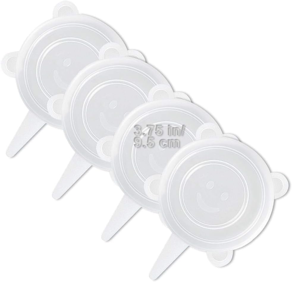 4 Pack Same Size Silicone Stretch Lids, Thicker Reusable Sturdy Silicone Cont...