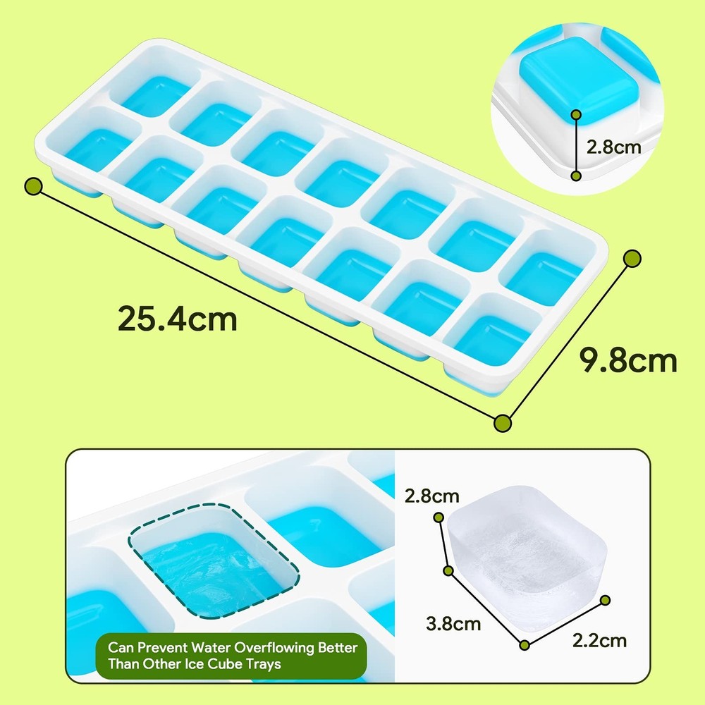 Ice Cube Trays 4 Pack, Airabc Silicone with Removable Lid, Easy-Release Flexible