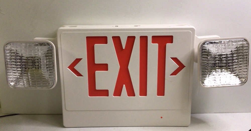 NEW, E-CONOLIGHT E-XMDRB2W, LED EXIT / EMERGENCY LIGHT, FREE SHIPPING