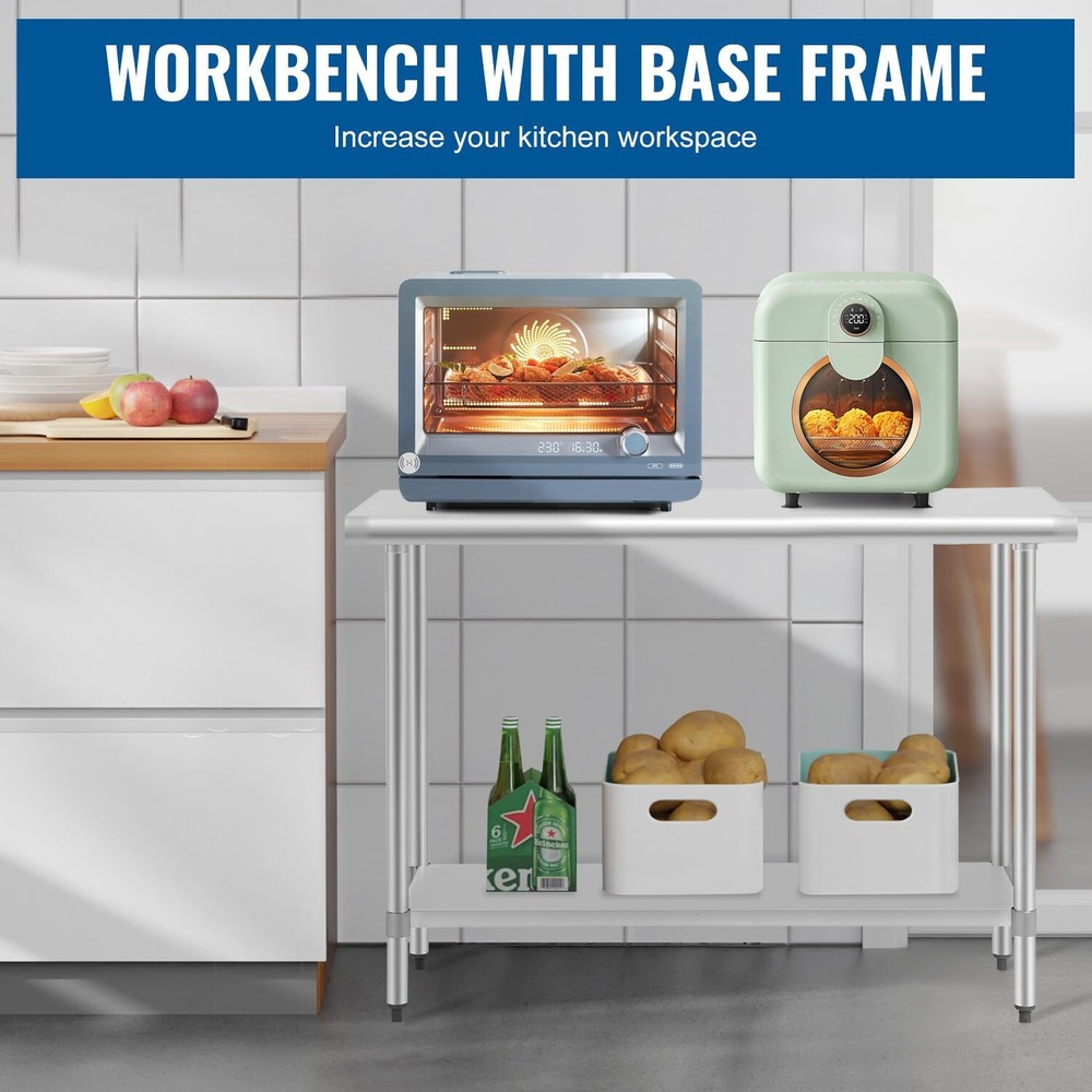 Work Table Stainless Steel Kitchen Work Table Adjustable Table Foot Prep Table