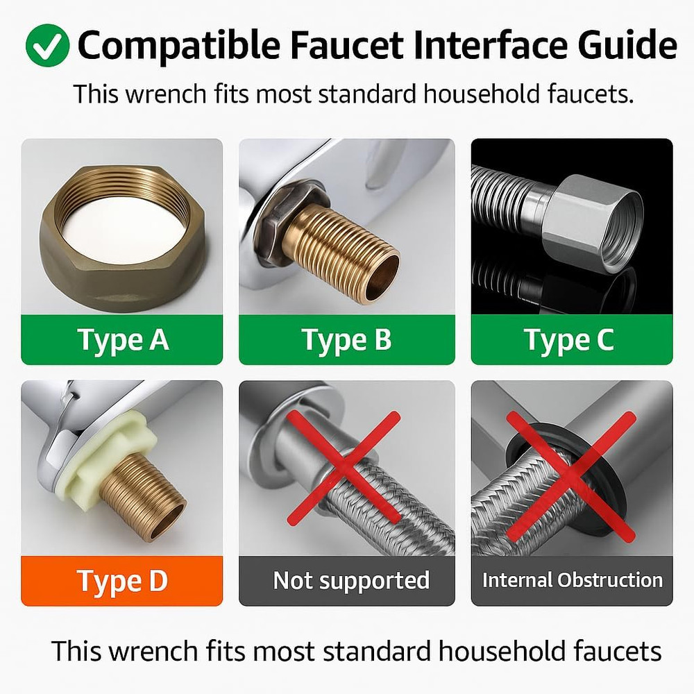 Faucet Installer Tool Sink Wrench 14 in 1 Multi Function Plumber Tool