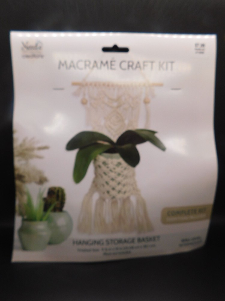 Needle Creations Macrame Hanging Storage Basket craft kit