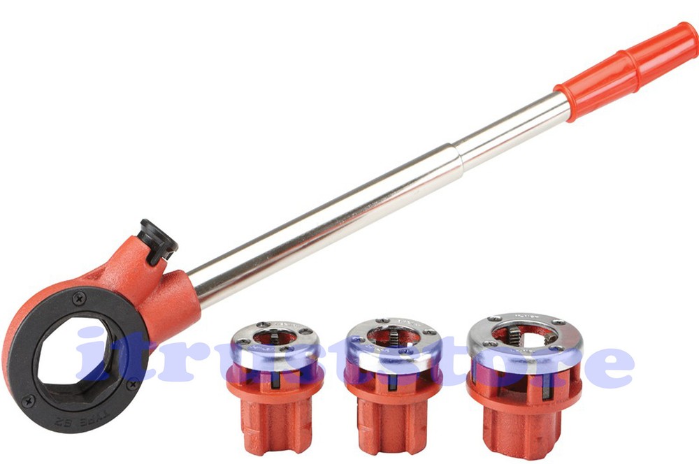 RATCHETING PIPE DIE THREAD MAKER THREADER TOOL RATCHET THREADING PLUMBING KIT