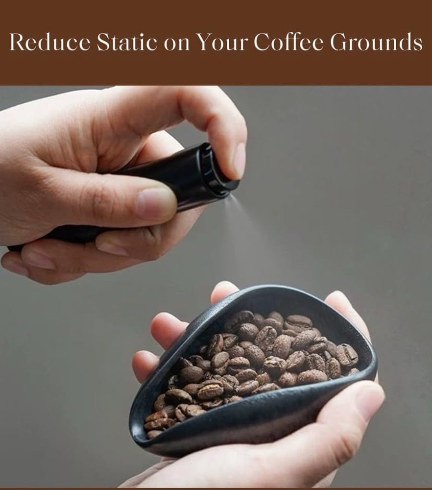 Coffee Bean Dosing Cup and Spray Bottle Set, Ceramic Single Dosing Tray for C...