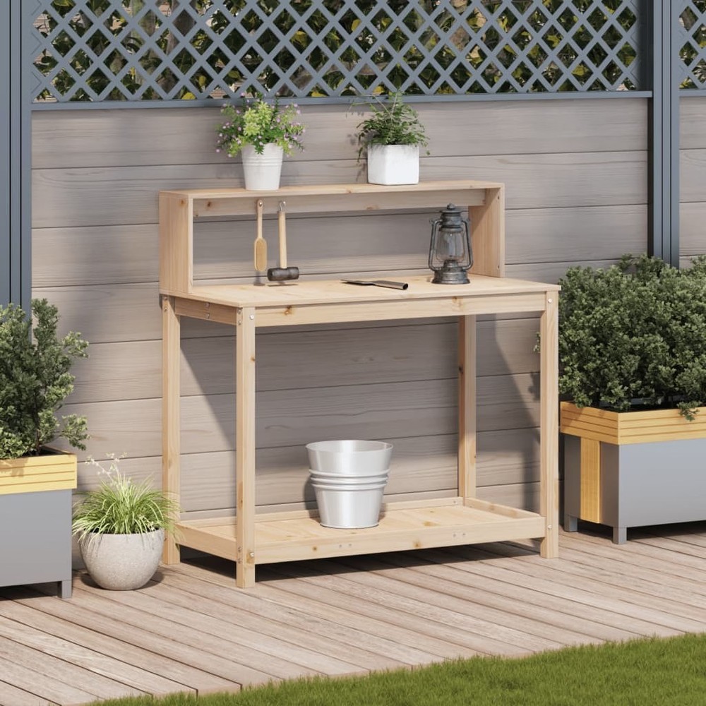 Potting Table Natural Pine Solid pine wood Large Potting Table